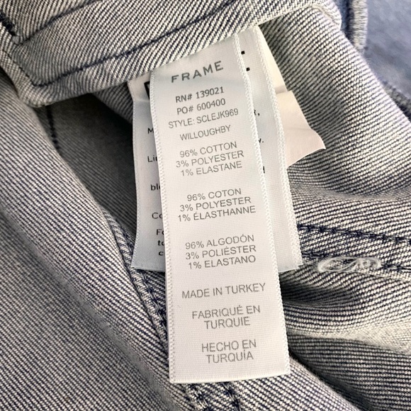 Frame ⌘ Scalloped Edge Cropped Willoughsby Denim Jeans Jacket ⌘ Light Blue ⌘ S - Picture 15 of 17